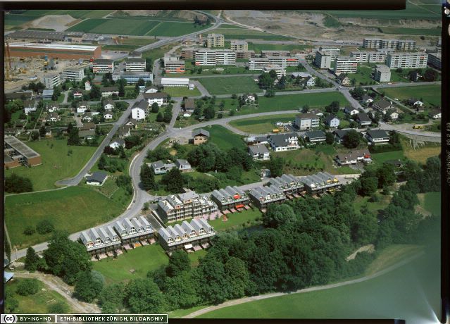 Historische Luftaufnahme der Siedlung Wyler am Teich
